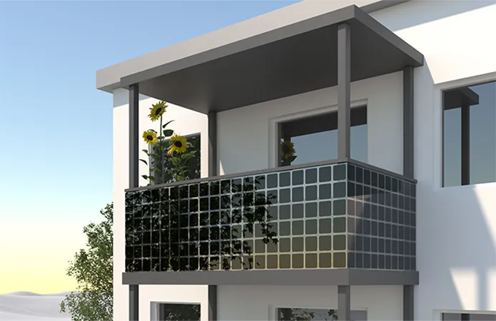 sybkon Energie-Balkon – Stromerzeugung direkt am Gebäude sybkon Energie-Balkon mit integrierter Photovoltaik – nachhaltige Balkonlösung von INNOVAMETALL